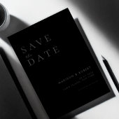 Einfache, moderne Matte Black Wedding speichern da Save The Date