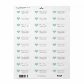 Einfache moderne Mini Green Heart Girly Script Nam (Vorne)