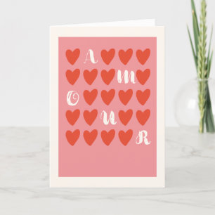 Einfache moderne Minimal Amour Valentine Tageskart Feiertagskarte