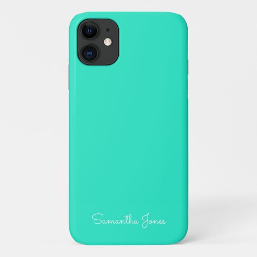 Einfache moderne Minimal-Aqua Case-Mate iPhone Cas Hülle (Rückseite)