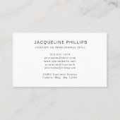 Einfache moderne Minimal Beruflich Visitenkarte (Rückseite)