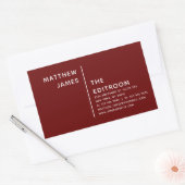 Einfache moderne Minimal Burgundy White Rechteckiger Aufkleber (Umschlag)