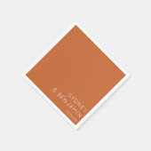 Einfache moderne Minimal Custom Wedding Burnt Oran Serviette (Ecke)