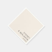 Einfache moderne Minimal Custom Wedding Ecru Serviette (Ecke)