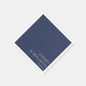 Einfache moderne Minimal Custom Wedding Navy Blue Serviette (Ecke)