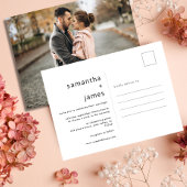 Einfache moderne Minimal-Foto-Hochzeit Einladungspostkarte