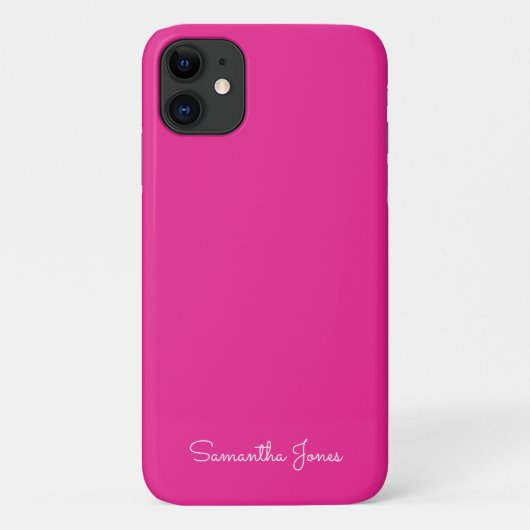 Einfache moderne Minimal Fuschia Pink Case-Mate iPhone Hülle (Rückseite)