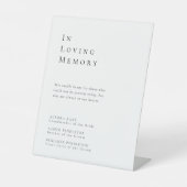 Einfache moderne Minimal-Gedenkstätte für Hochzeit Sockelschild (Vorderseite)