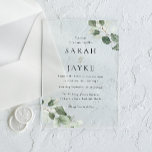Einfache moderne Minimal Green Leaf Hochzeit<br><div class="desc">Einfache moderne minimale grüne Leaf Hochzeit Akryllische Einladung Siehe Matching Kollektion in unserem Niche und Nest Store</div>