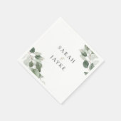 Einfache moderne Minimal Green Leaf Hochzeit Serviette (Ecke)