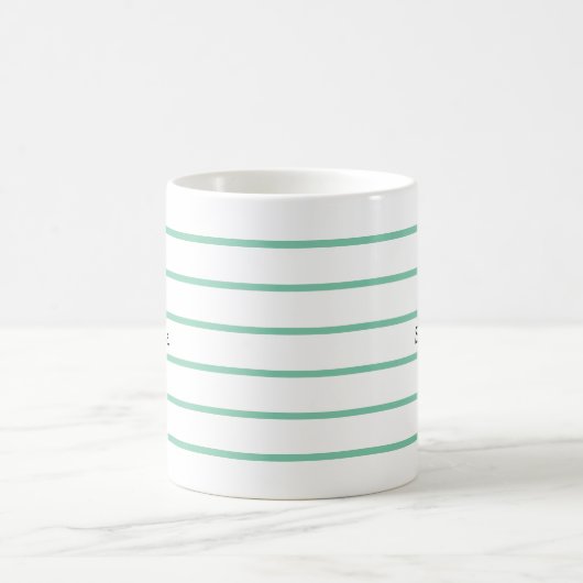 Einfache moderne Minimal-Herz-Grünstreifen-Monogra Kaffeetasse (Mittel)