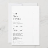 Einfache, moderne Minimal-Hochzeit am Vorabend Einladung (Vorderseite)