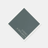 Einfache moderne Minimal-Hochzeit Aquamarin Serviette (Ecke)