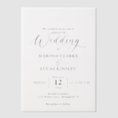 Einfache moderne Minimal-Hochzeit für kundenspezif Pergament Einladungen (Vorderseite)