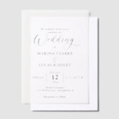 Einfache moderne Minimal-Hochzeit für kundenspezif Pergament Einladungen (Versetzt)