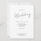 Einfache, moderne Minimal-Hochzeitseinladung Einladung (Vorderseite)