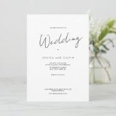 Einfache, moderne Minimal-Hochzeitseinladung Einladung (Stehend Vorderseite)