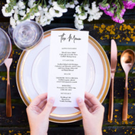 Einfache moderne Minimal Menu Klassische Schrift S Menükarte