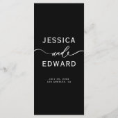 Einfache moderne Minimal Menu Klassische Schrift S Menükarte (Rückseite)