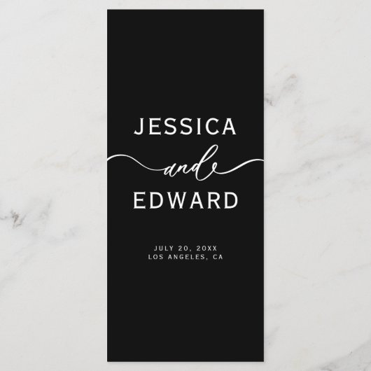 Einfache moderne Minimal Menu Klassische Schrift S Menükarte (Rückseite)