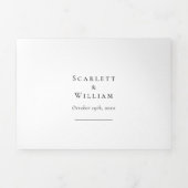 Einfache moderne Minimal-Menü-UAWG Dreifach Gefaltete Einladung (Cover)