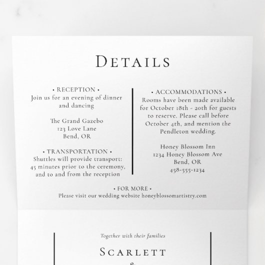 Einfache moderne Minimal-Menü-UAWG Dreifach Gefaltete Einladung (Innen Erste Seite)