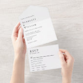 Einfache moderne Minimal-Menüauswahl UAWG Wedding All In One Einladung (Abreißen)