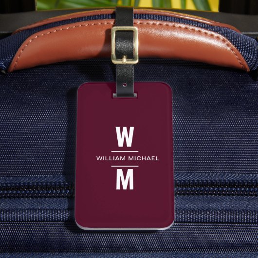 Einfache, moderne Minimal-Monogram für kundenspezi Gepäckanhänger (Vorderseite Insitu 2)