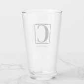 Einfache moderne Minimal Monogram Individuelle Nam Glas (Rückseite)