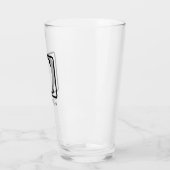 Einfache moderne Minimal Monogram Individuelle Nam Glas (Links)