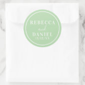 Einfache, moderne Minimal Monogram Wedding Runder Aufkleber (Tasche)