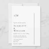 Einfache moderne Minimal-Monogramm-Hochzeit Einladung (Vorderseite)