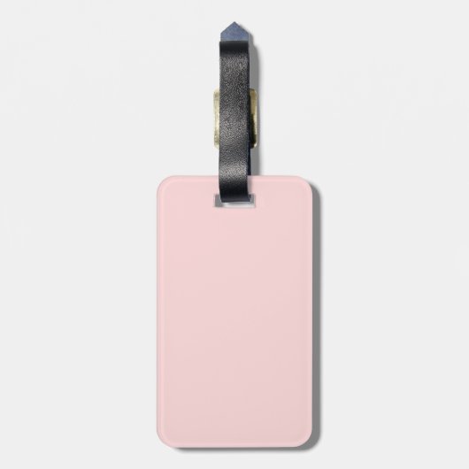 Einfache, moderne Minimal-Monogramm-Rosa und Gold Gepäckanhänger (Rückseite vertikal)