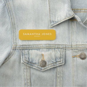Einfache moderne Minimal Ochre Name-Markierung Namensschild