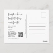 Einfache moderne Minimal-QR-Foto-Code Save the Dat Postkarte (Rückseite)