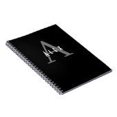 Einfache moderne Minimal Schwarz/Weiß Monogramm Notizblock (Rechte Seite)