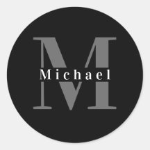 Einfache moderne Minimal Schwarz & Weiß Monogramm