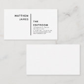 Einfache moderne Minimal Schwarz-weiß Visitenkarte (Vorne/Hinten)