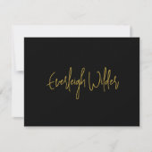 Einfache moderne Minimal Script Typografie Gold Bl Mitteilungskarte (Vorderseite)