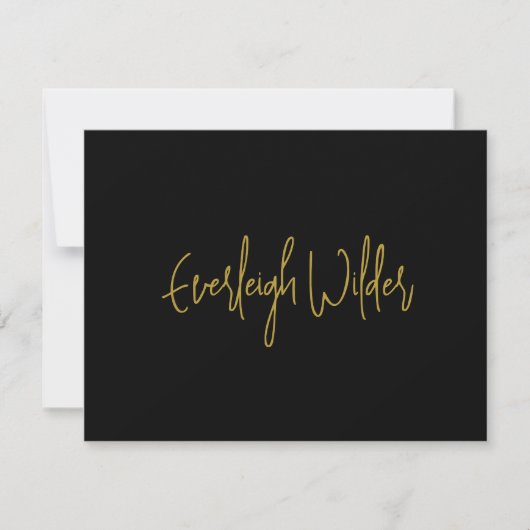 Einfache moderne Minimal Script Typografie Gold Bl Mitteilungskarte (Vorderseite)