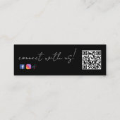 Einfache moderne Minimal Social Media QR Code Mini Visitenkarte (Rückseite)