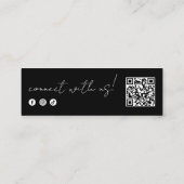 Einfache moderne Minimal Social Media QR Code Mini Visitenkarte (Rückseite)