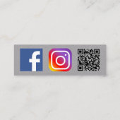 Einfache moderne Minimal Social Media QR Code Mini Visitenkarte (Rückseite)