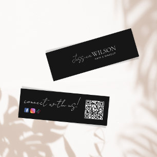 Einfache moderne Minimal Social Media QR Code Mini Visitenkarte