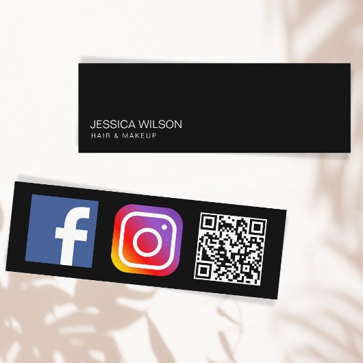 Einfache moderne Minimal Social Media QR Code Mini Visitenkarte