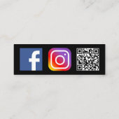 Einfache moderne Minimal Social Media QR Code Mini Visitenkarte (Rückseite)