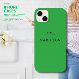 Einfache moderne Minimal Trendy Green mit schwarze Case-Mate iPhone 14 Plus Hülle