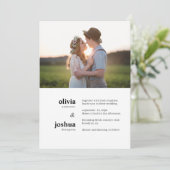 Einfache moderne Minimal-Typografie Zwei-Foto-Hoch Einladung (Stehend Vorderseite)