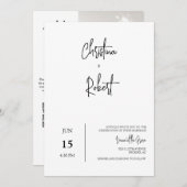 Einfache moderne Minimal-Wedding-Foto QR Code UAWG Einladung (Vorne/Hinten)