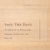 Einfache moderne Minimaldecke Save the Date Acryleinladungen (Vorderseite)